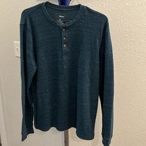 Men's Sonoma long sleeved Henley shirt.  Heather teal color, size XL.